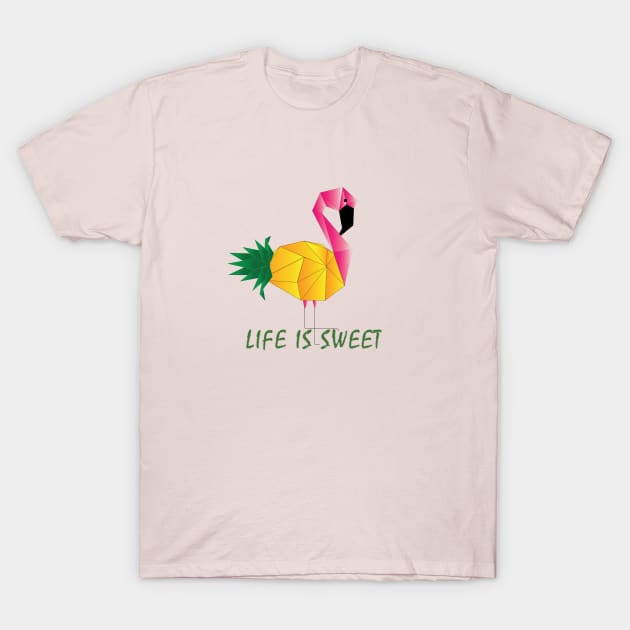 Geometric Flamingo Art | Pineapple T-Shirt by funNkey